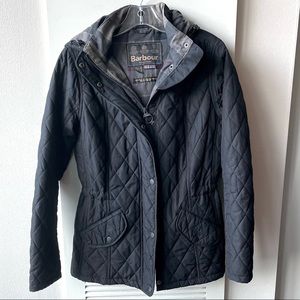 NWOT Barbour Millfire Quilted Hooded Black Jacket